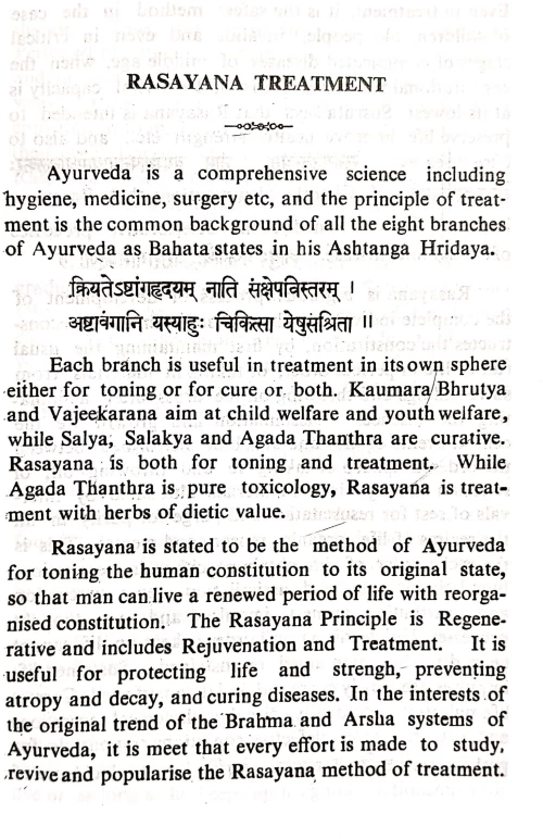 Rasayana Treatment